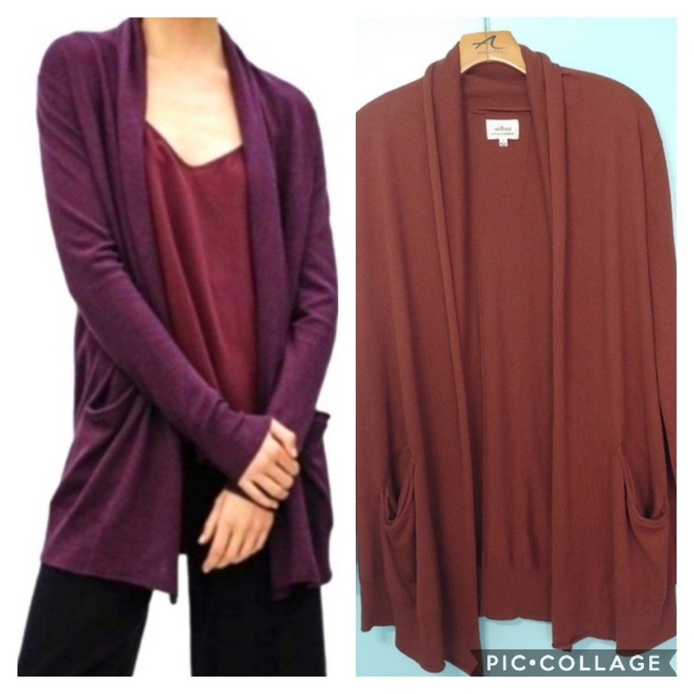 Wilfred with Silk and Cashmere Long Line Open Front Cardigan - Picture 1 of 14